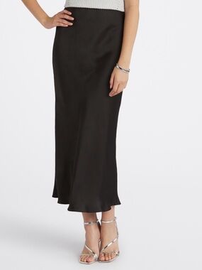 🖤 NWT! Z Supply Black Satin Maxi Slip Skirt